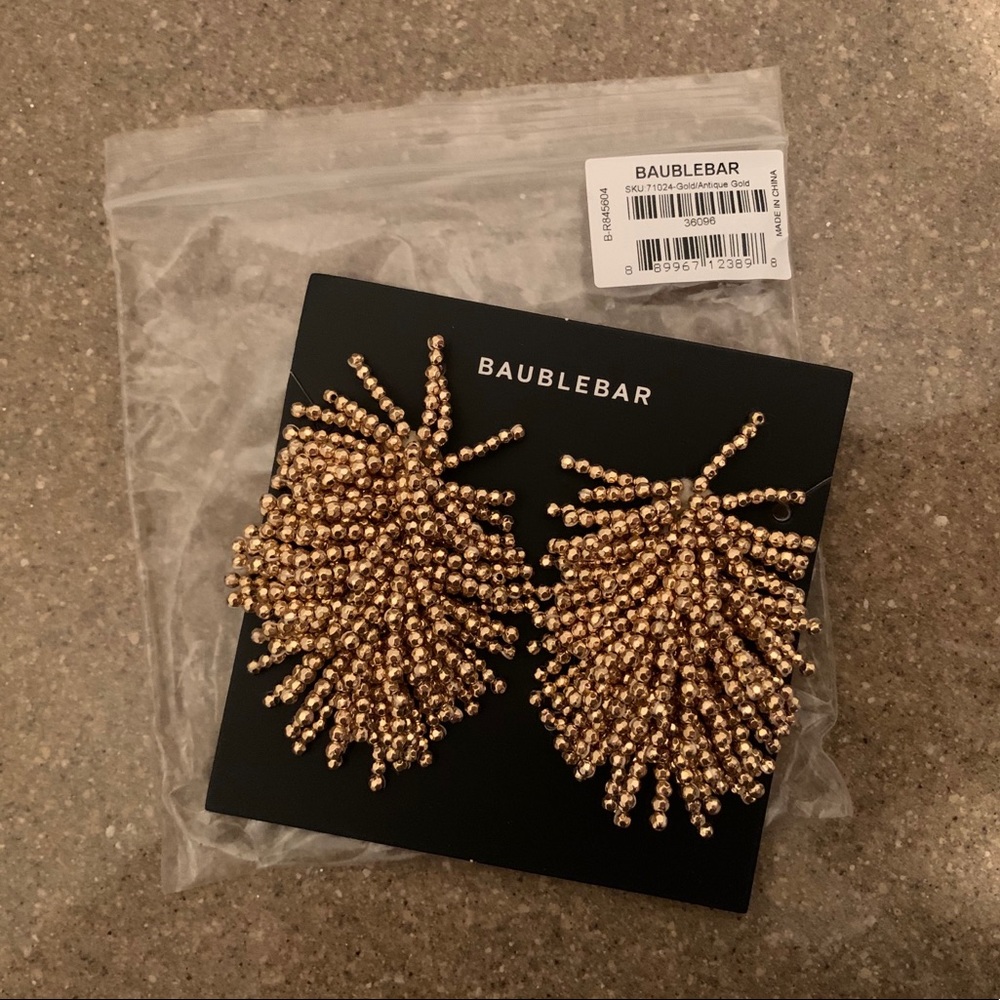 Baublebar Karla Tassel Beaded Gold Earrings NWT